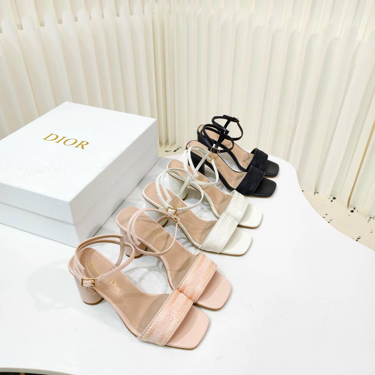 Dior Dway Embroidered Heeled Sandals 8cm 10cm